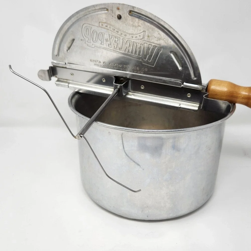 Vintage Wabash Valley Farms Whirley-Pop Popcorn Maker Aluminum 6-quart Pan
